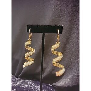 New Womens Earrings Pierced Hook Gold Tone Sparkle Jewelry Costume